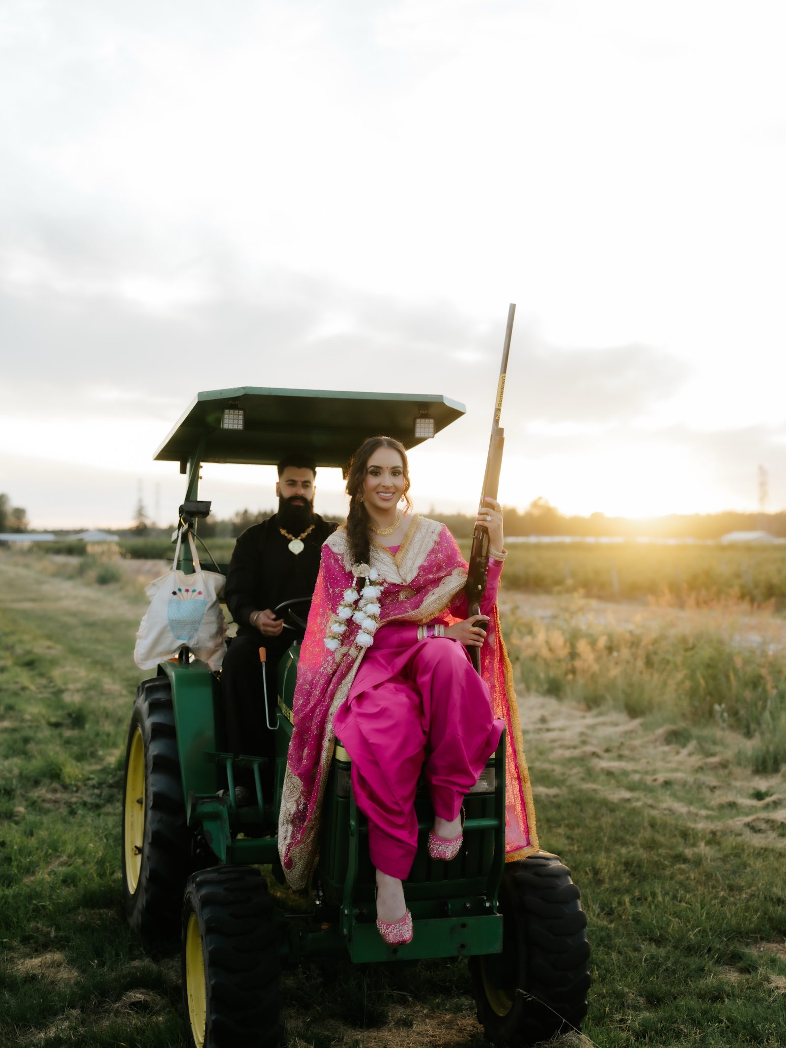 The Subtle Stories Canada couple on tractor at sunset